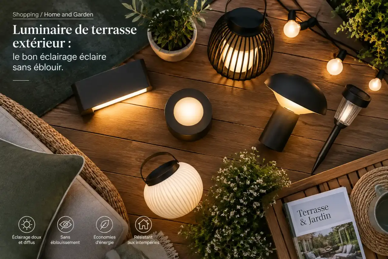 Luminaire de terrasse extérieure : le bon éclairage éclaire sans éblouir