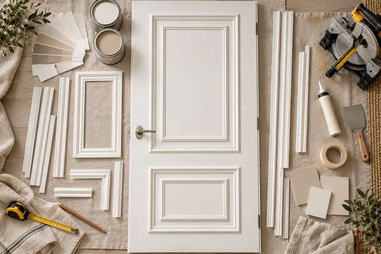 Décoration pour porte intérieure : du relief avec des moulures, sans changer la porte