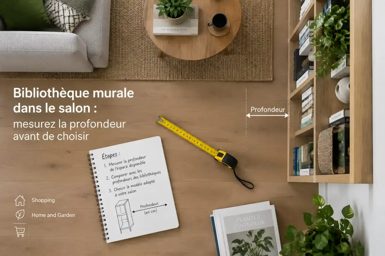 Bibliothèque murale dans le salon : mesurez la profondeur avant de choisir